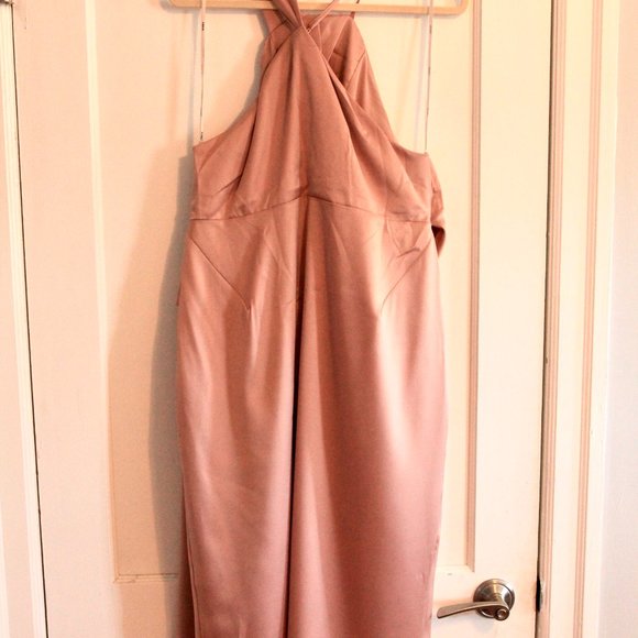 ASOS DESIGN satin halter neck midi dress - Picture 4 of 6